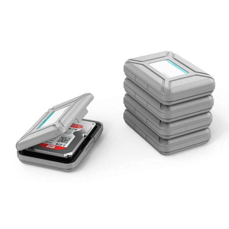 Yottamaster 5-Pack Yottamaster 3.5 Inch Portable HDD Case / External Hard Drive Case -Gray - Image 1